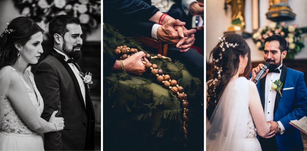 Series of intimate black and white wedding moments captured in candid style.