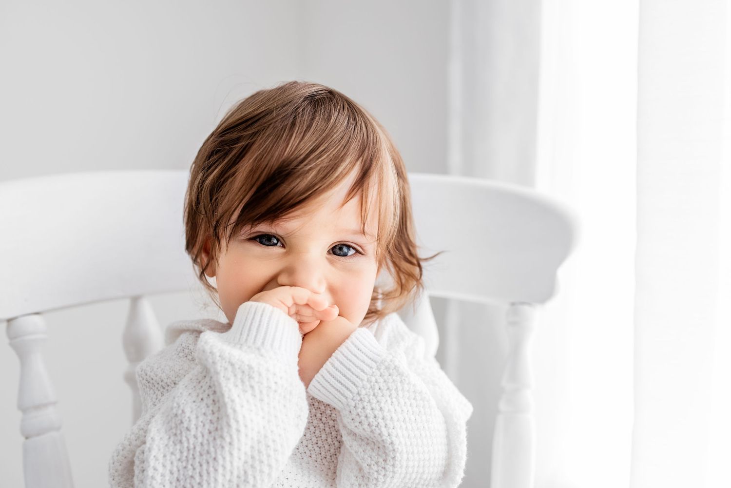 all white baby milestone photoshoot Hereford