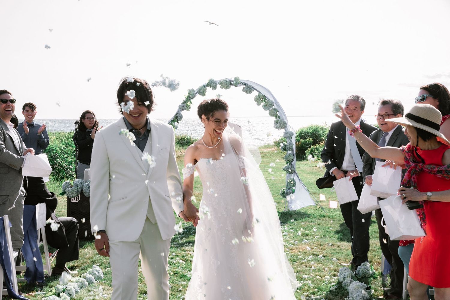 Melodie & Kevin after their Wedding Ceremony at Cape Cod, MA