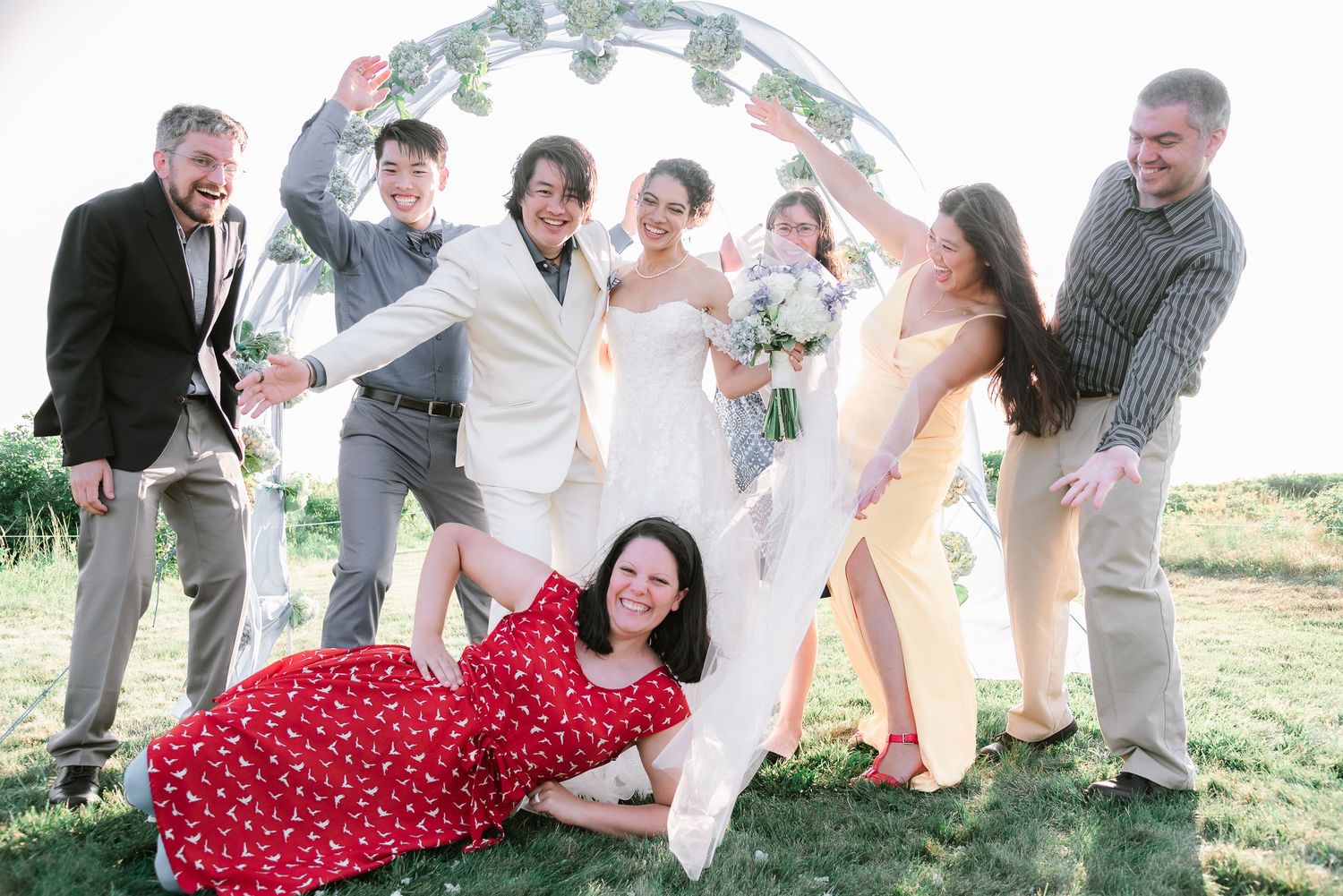 Group photos at Melodie & Kevin's Wedding at Cape Cod, MA