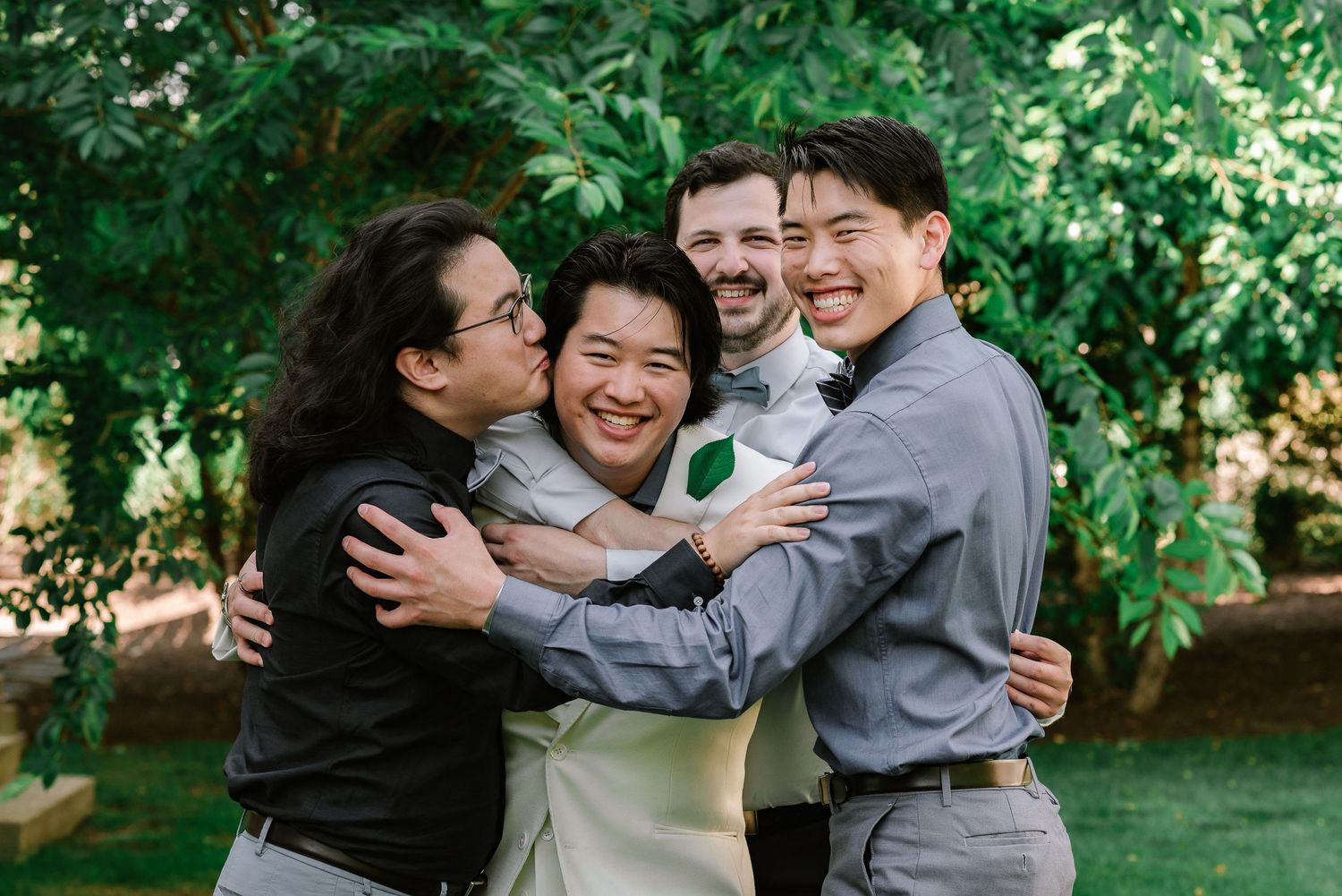 Groomsmen at Melodie & Kevin Wedding Ceremony in Cape Cod, MA.