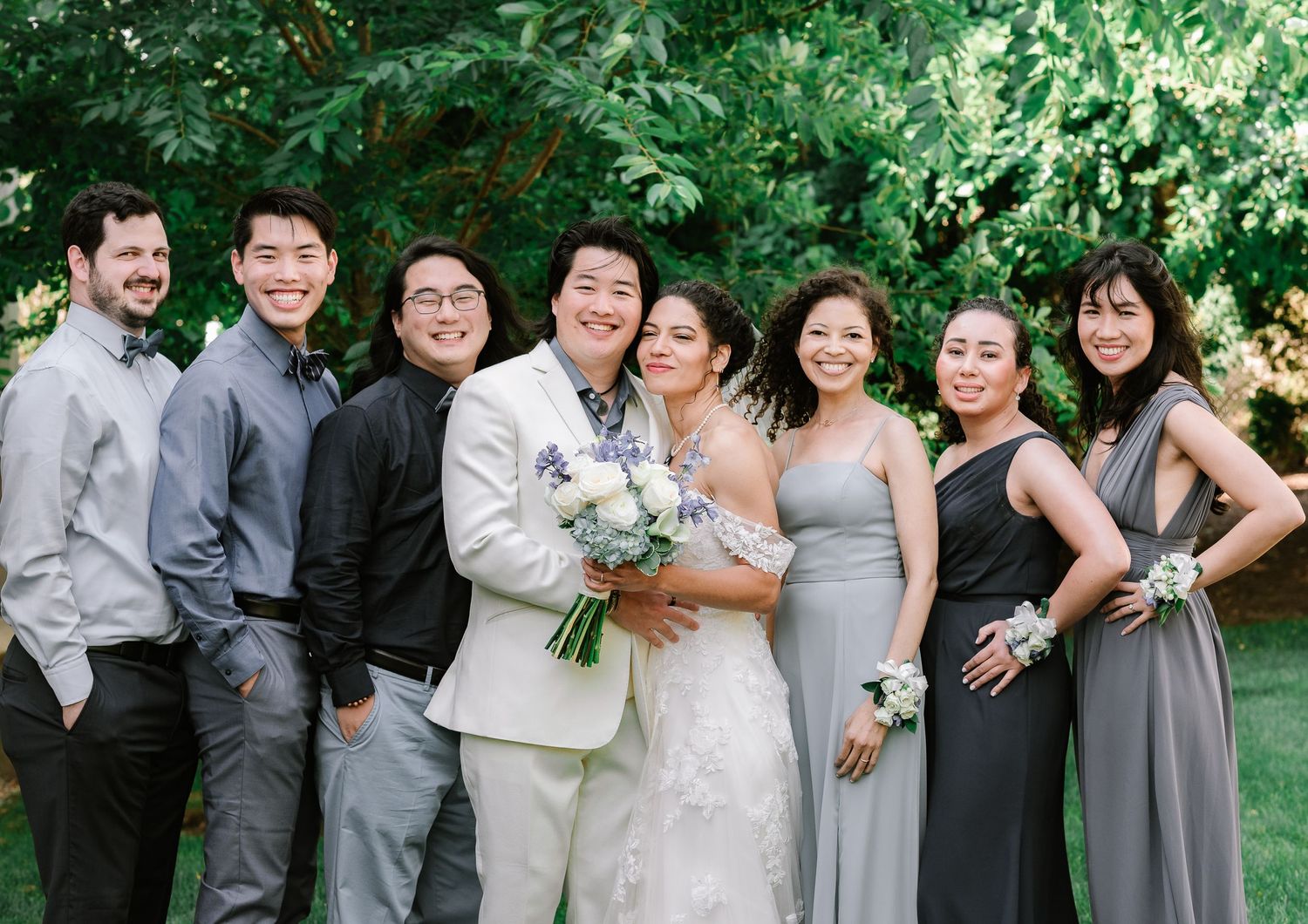 Bridal Party at Melodie & Kevin Wedding Ceremony in Cape Cod, MA.