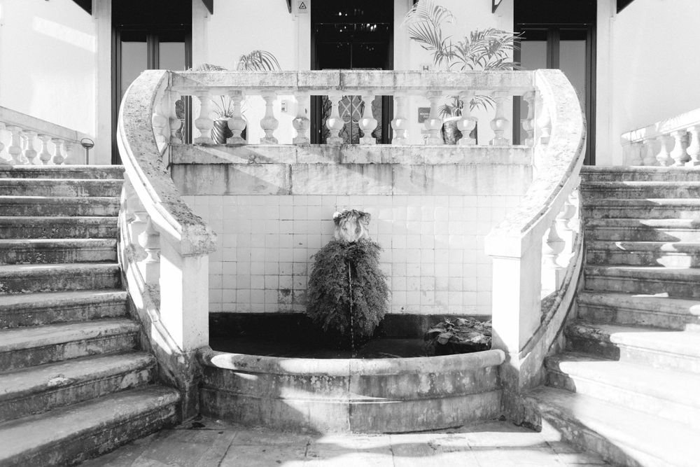 escadaria do Hotel Quinta das Lágrimas em Coimbra