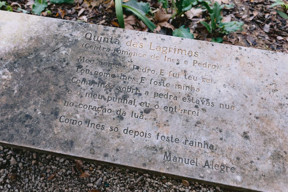 Pormenor dos jardins do Hotel Quinta das Lágrimas em Coimbra