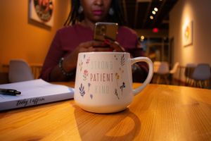 Cup at Waterbean Coffee in Cornelius, NC