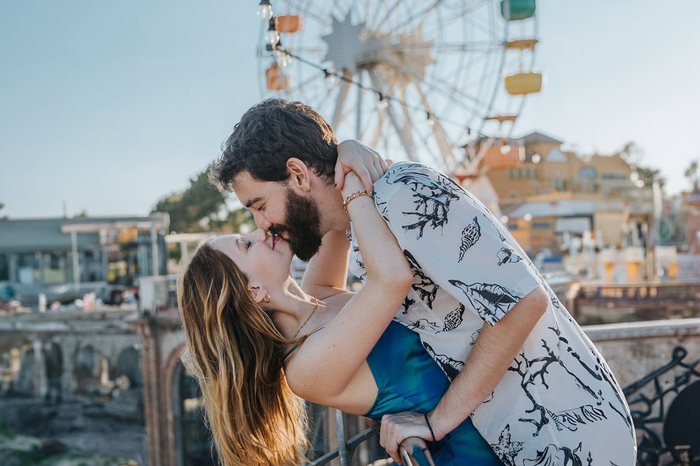 engagement couple photoshoot photo session in Tibidabo Barcelona