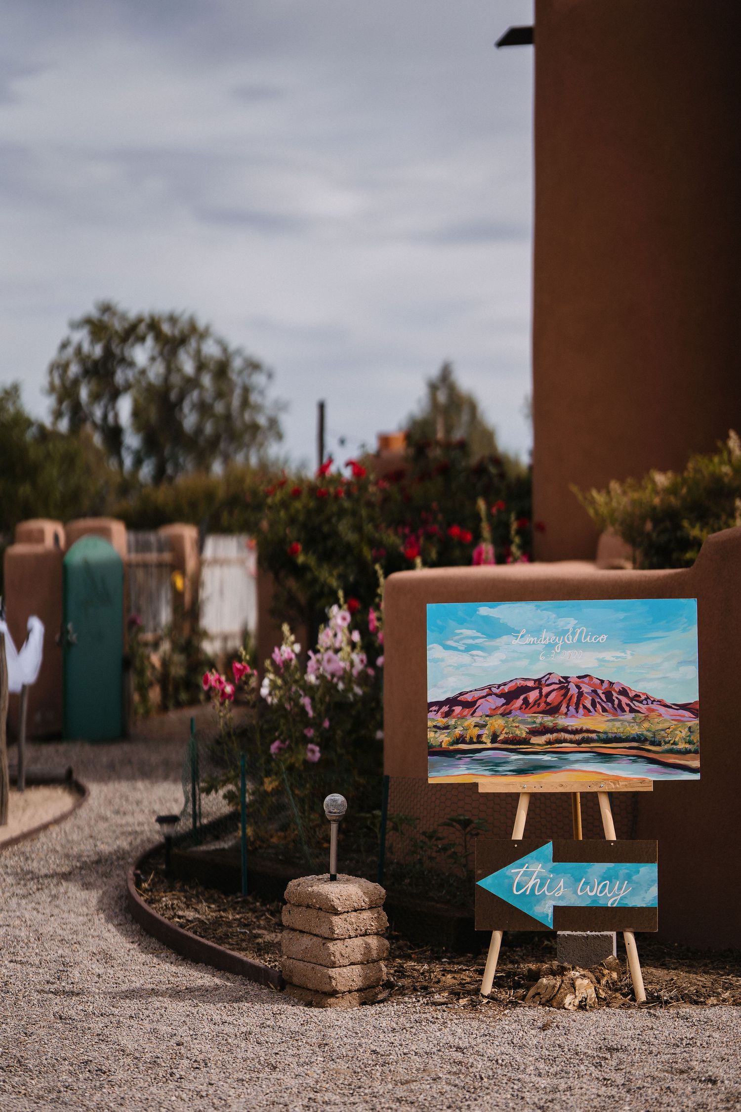 Backyard New Mexico Wedding Summer Entrance