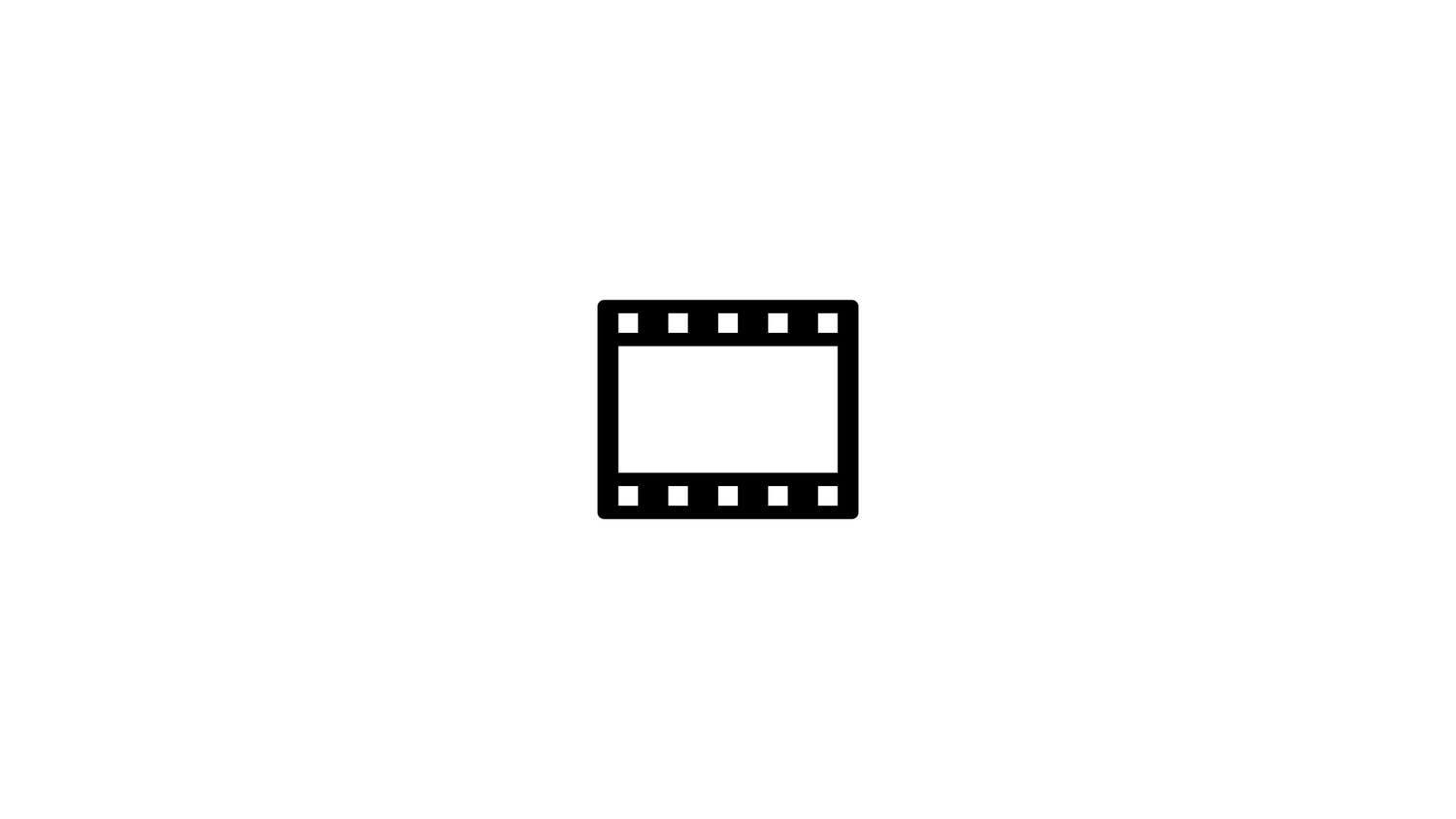 Black film strip icon isolated on white background.
