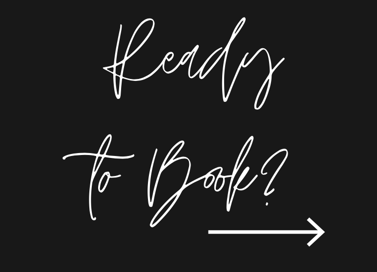 Elegant white script text on a black background.