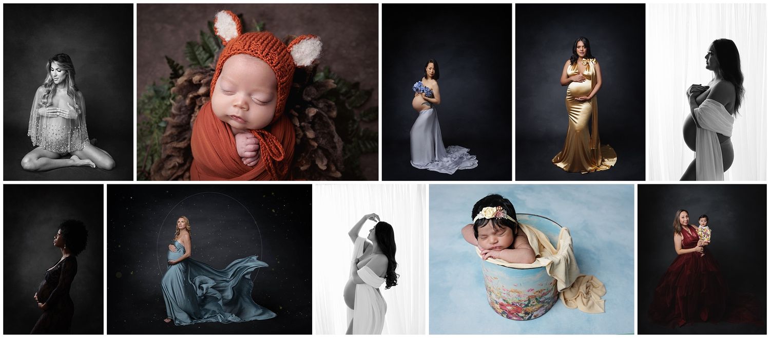 Austin maternity and newborn photography collage portfolio