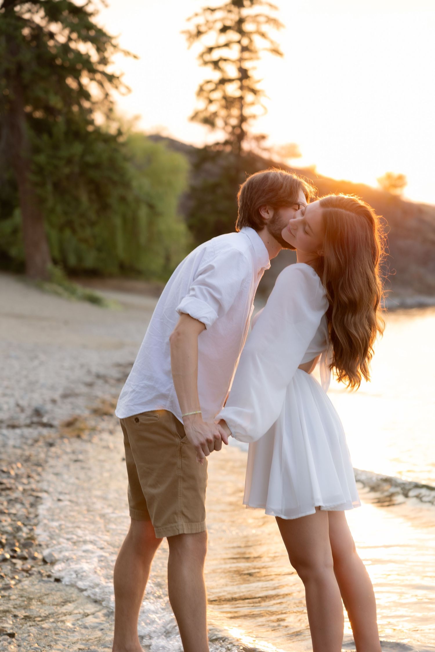 Couple’s intimate vow exchange during an off-the-beaten-path adventure wedding in Okanagan