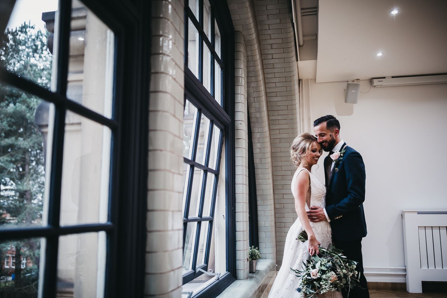 Bride and groom at the Pumping house wedding
