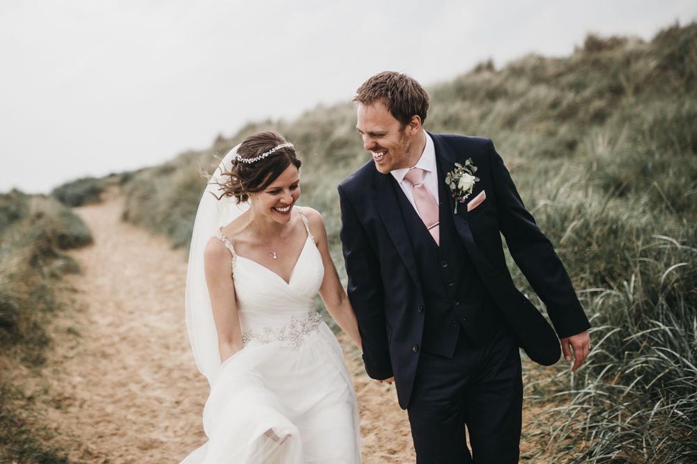 newly weds on beach