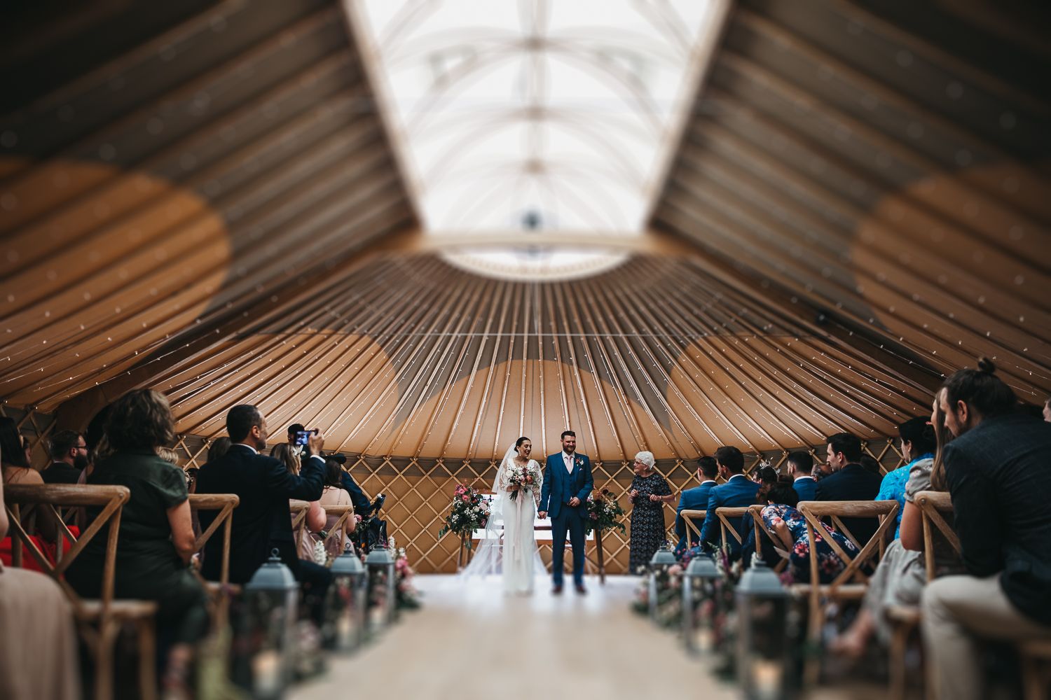 A yurt ceremony at a Thorpe Garden wedding