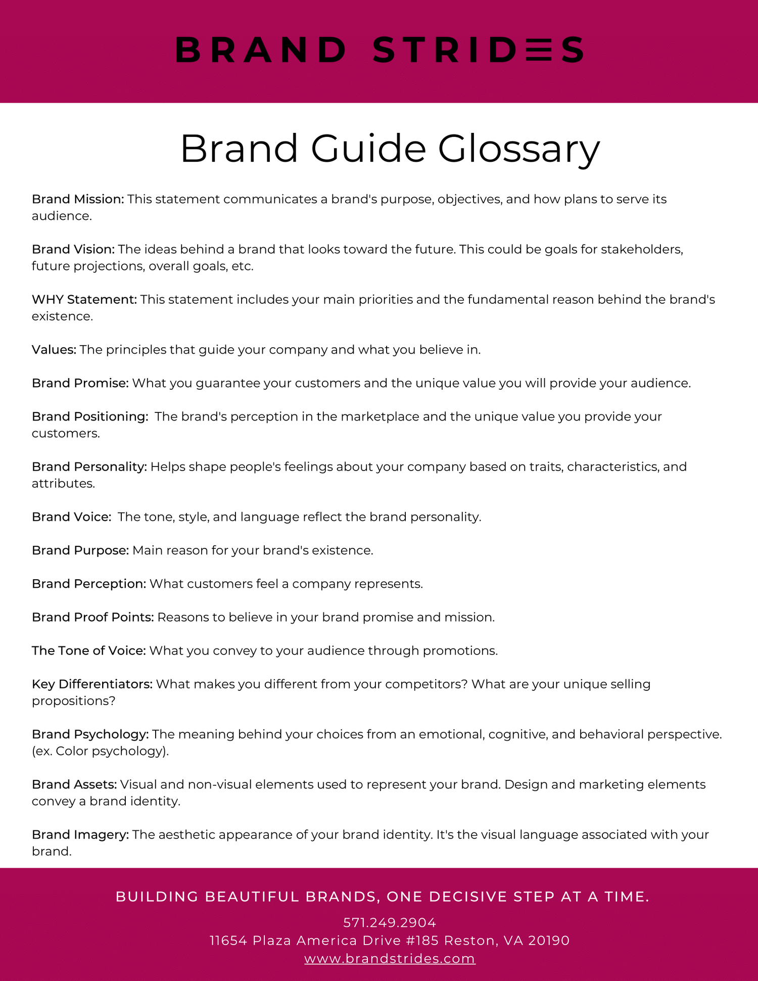 Brand Guide Glossary by Brand Stride s