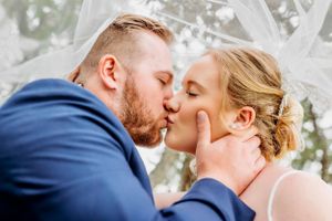 Breathtaking elopement amidst towering trees in the forest in  New Haven, CT