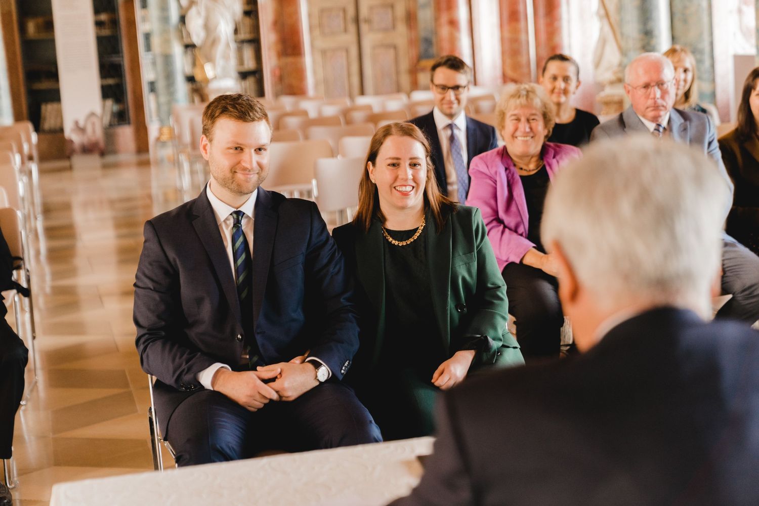 Hochzeitsfotografie, standesamtliche Trauung, Bibliothekssaal, Kloster Wiblingen