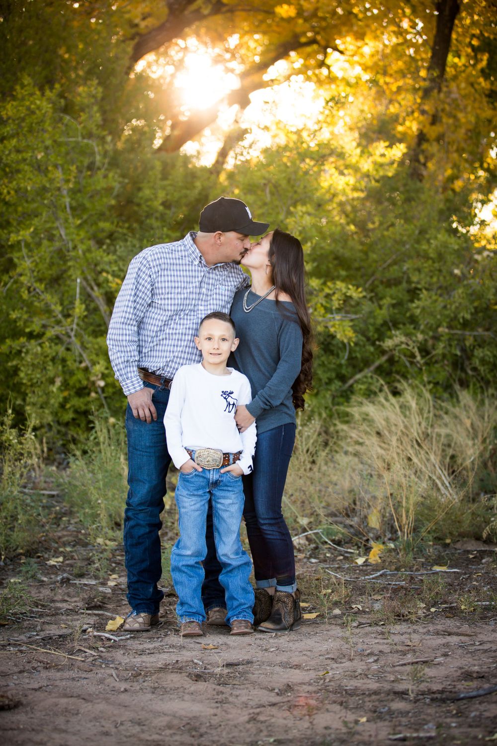 Family of three in the Bosque