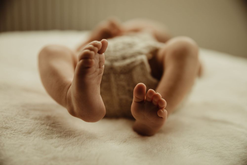 Newborn baby feet