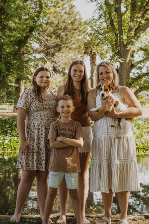 family photoshoot with dogs
