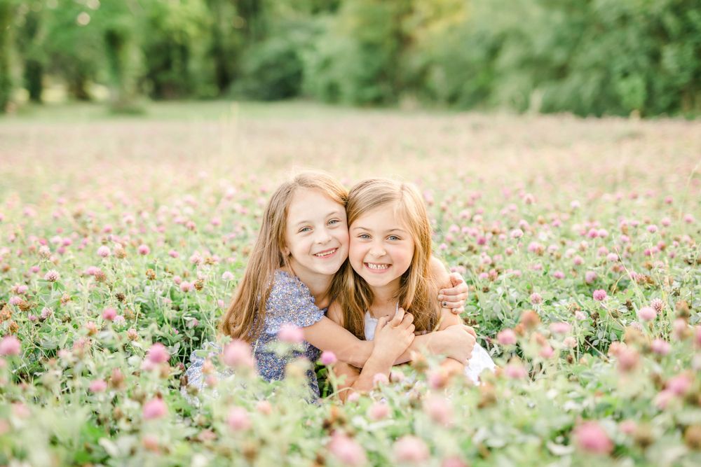 Sweet sisters in the wildflowers
