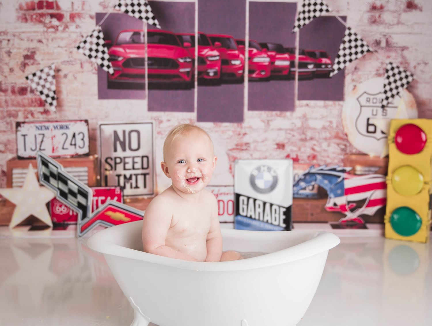 race car cake smash session