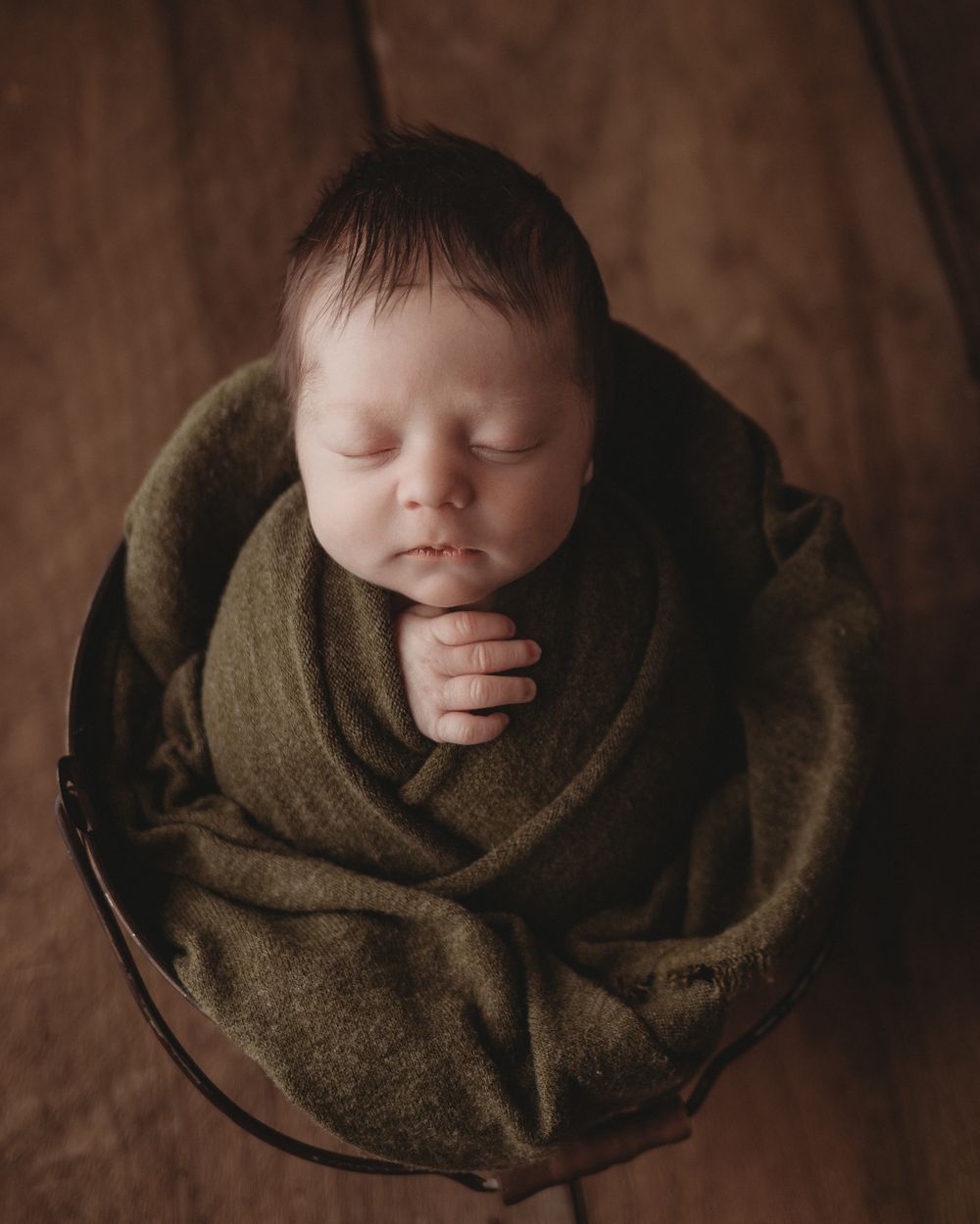 newborn baby mossy green swaddle