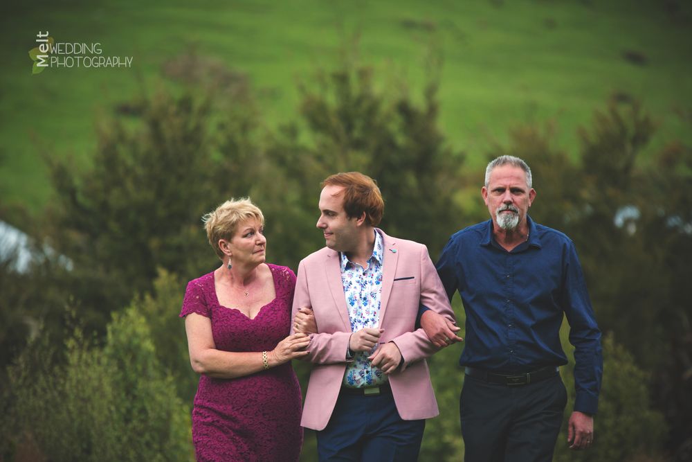 A moment with the parents at River Ridge Retreat in the Catlins
