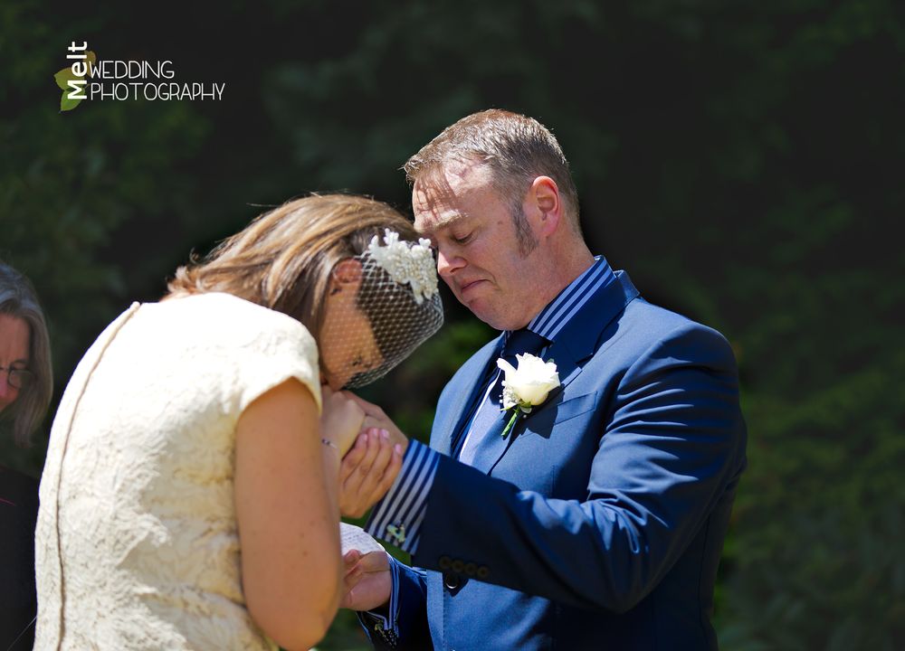 Sarah & Thornton having a special moment at their ceremony