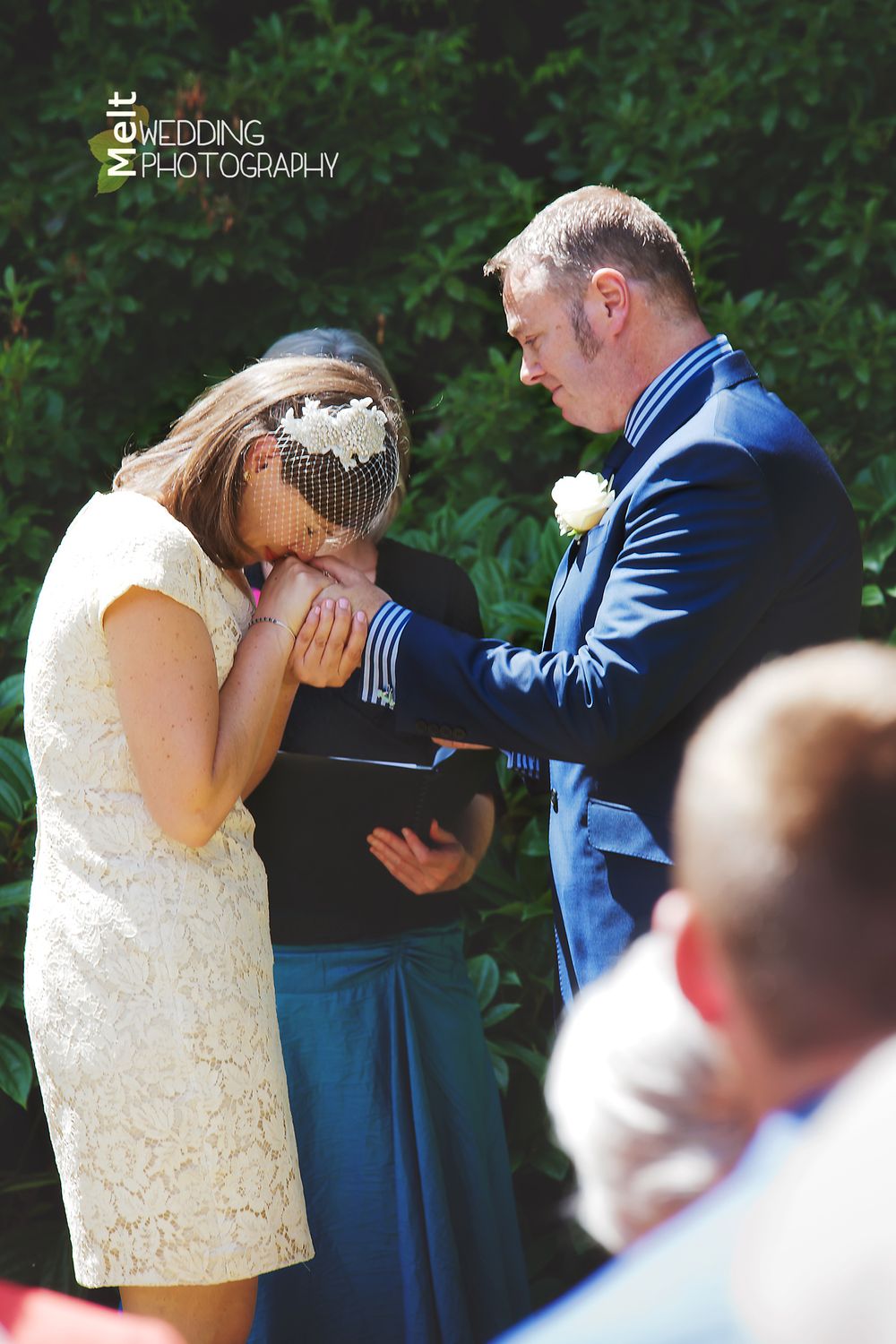 Sarah & Thornton having a special moment at their ceremony