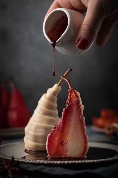 Red Wine Poached Pears - Photo by © Reka Csulak