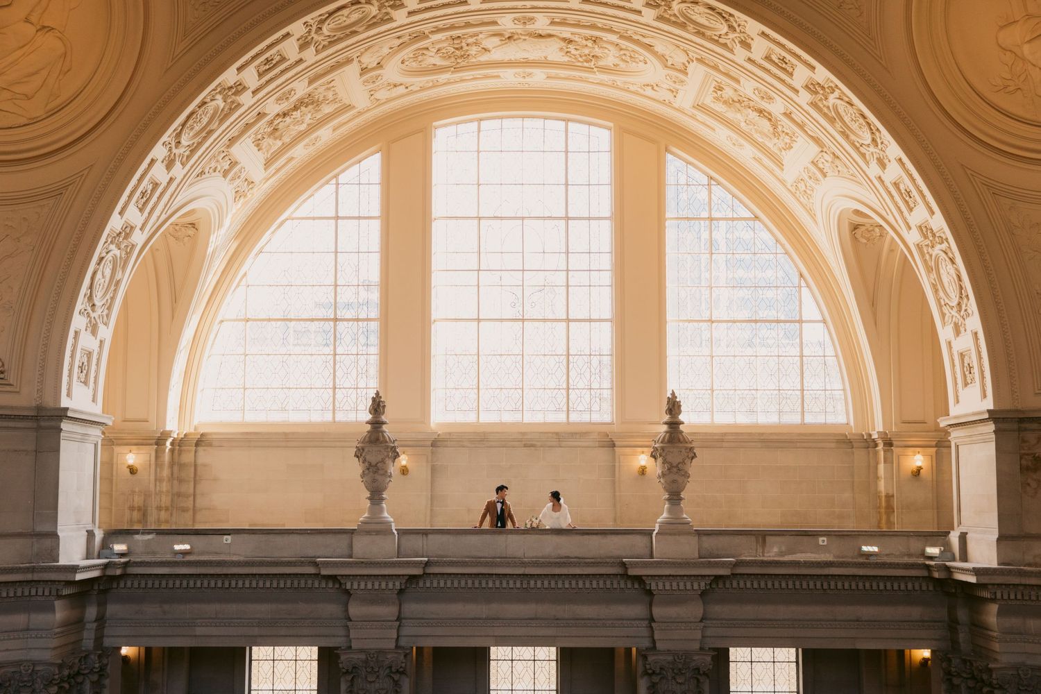 Ornate arched ceiling with beautiful architectural details in a historic building.