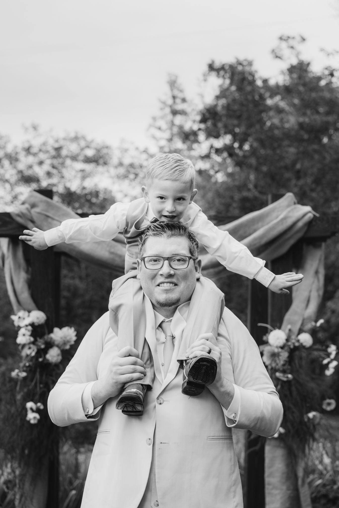 groom with his son