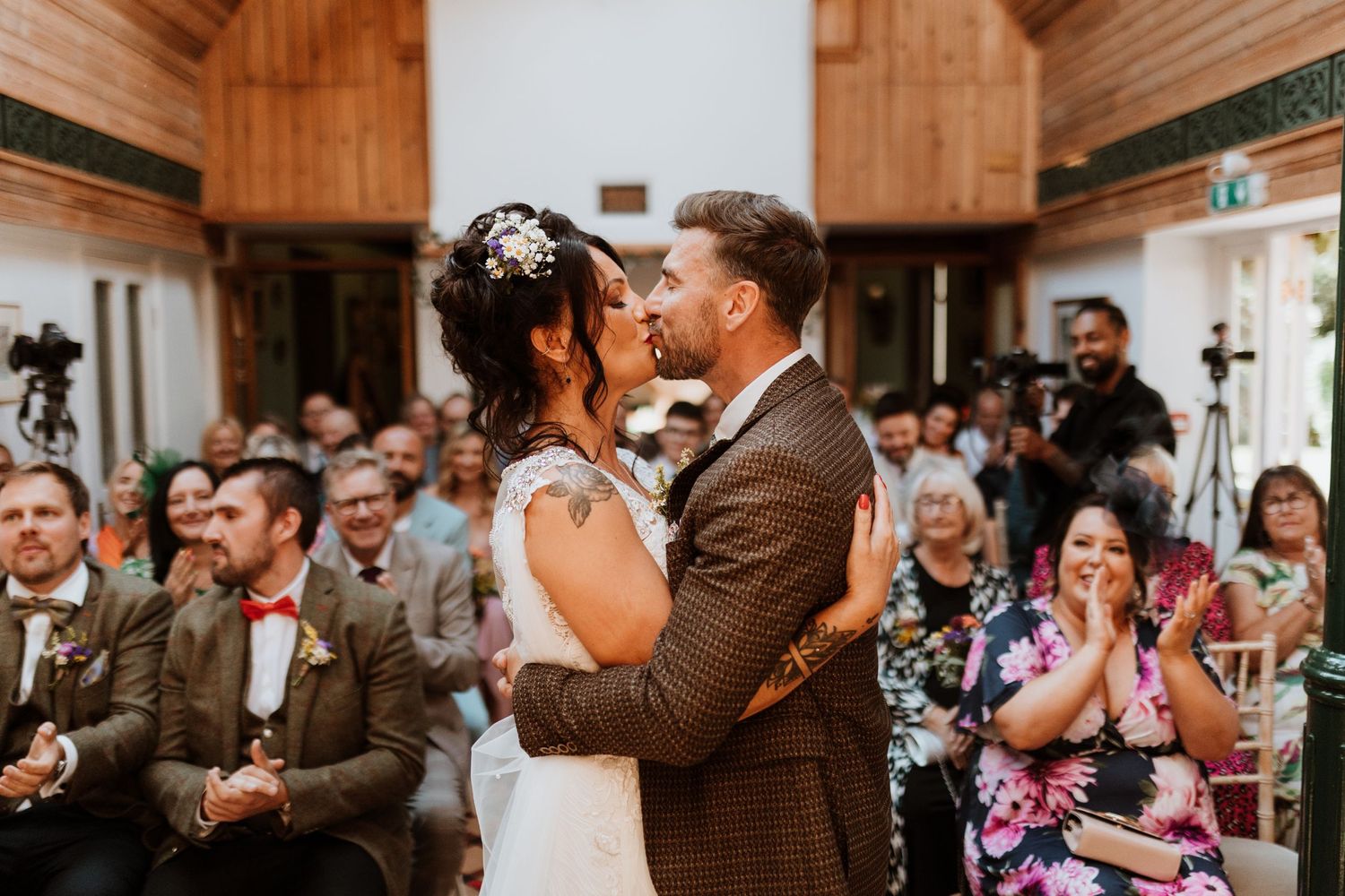 Documentary alternative wedding photographer at Dunwood Hall, Stoke-on Trent, Staffordshire