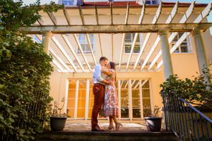 Romantic engagement portrait captured by wedding photographer in Sussex County, NJ