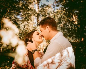Romantic bride and groom portrait captured in Morris County by North Jersey wedding photographers, showcasing their love