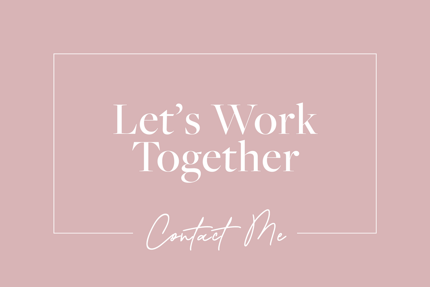 Pink and white minimal design template with Let's Work Together text.
