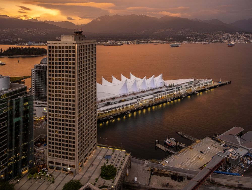Sunset view of downtown Vancouver, Canada