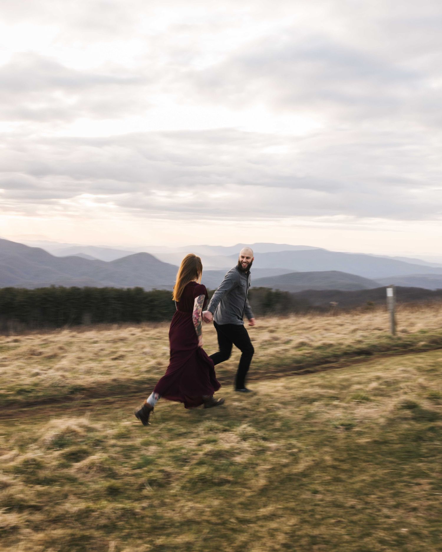 Engagement photoshoot at Max Patch in Western north carolina.