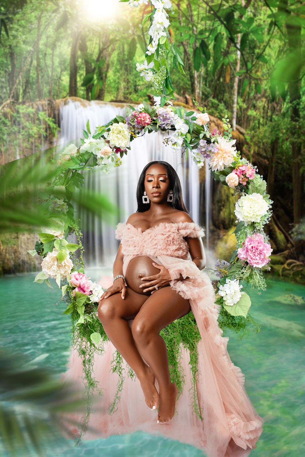 Flower Swing Maternity Photographer NYC