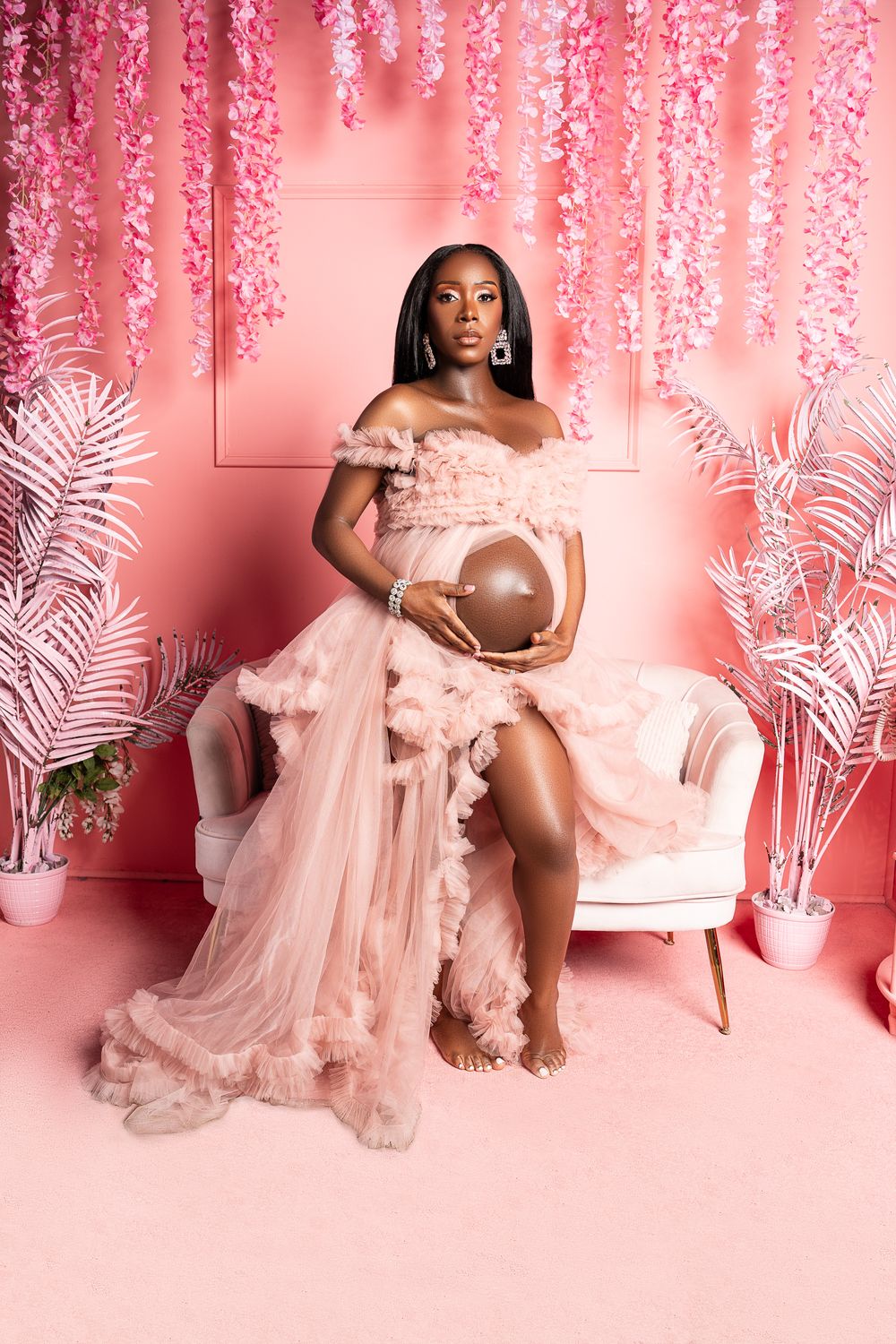 Pink Maternity Photo Shoot
