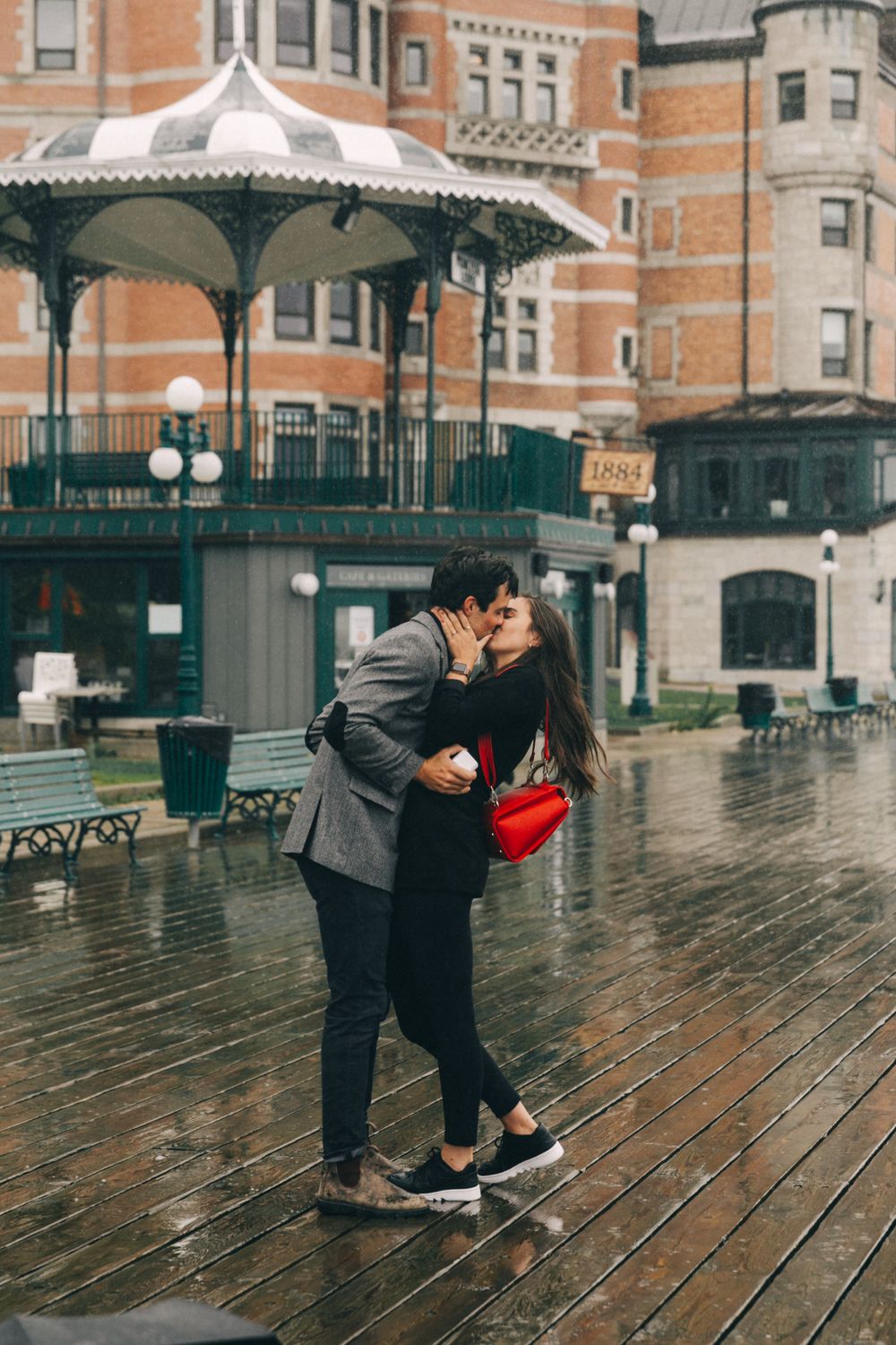 Quebec City Surprise Proposal Engagement planning & photoshoot, Château Frontenac, Petit Champlain, Terrace Dufferin.