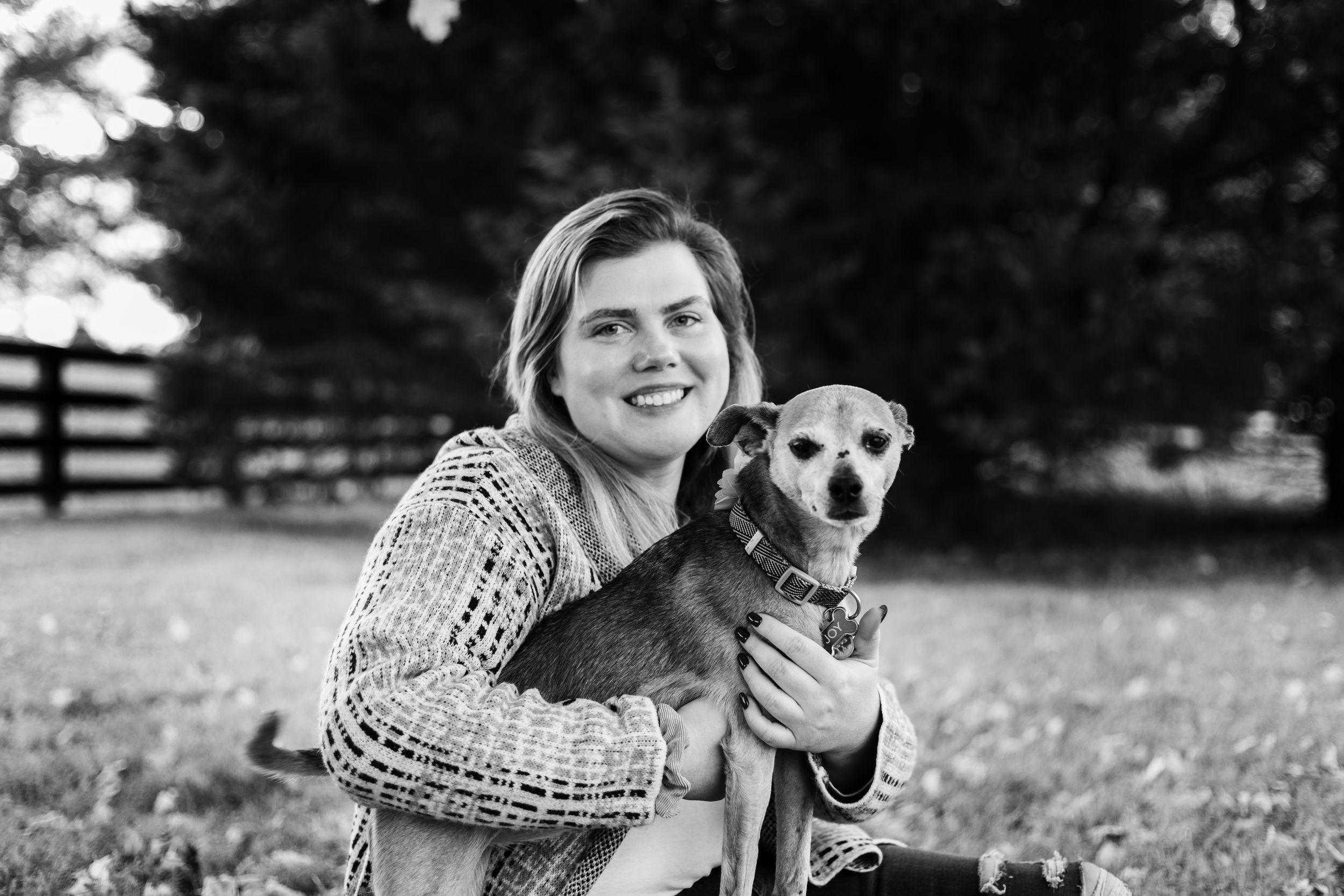 portrait of a chronically sick pet and her owner