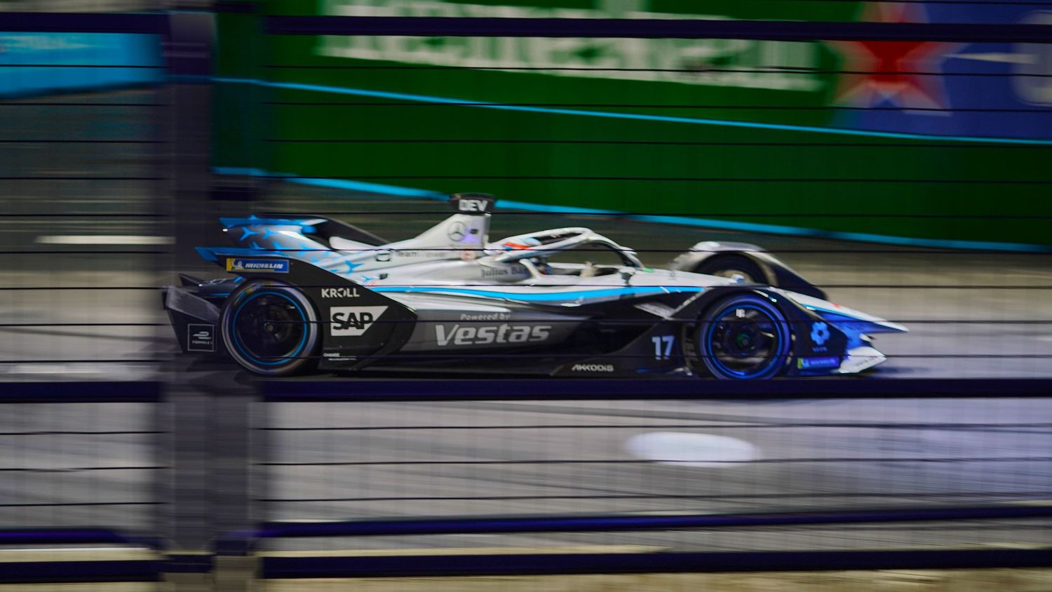 A pan of Nyck de Vries racing for Mercedes during the 2022 ABB FIA Formula E World Championship – 22nd July 2022.