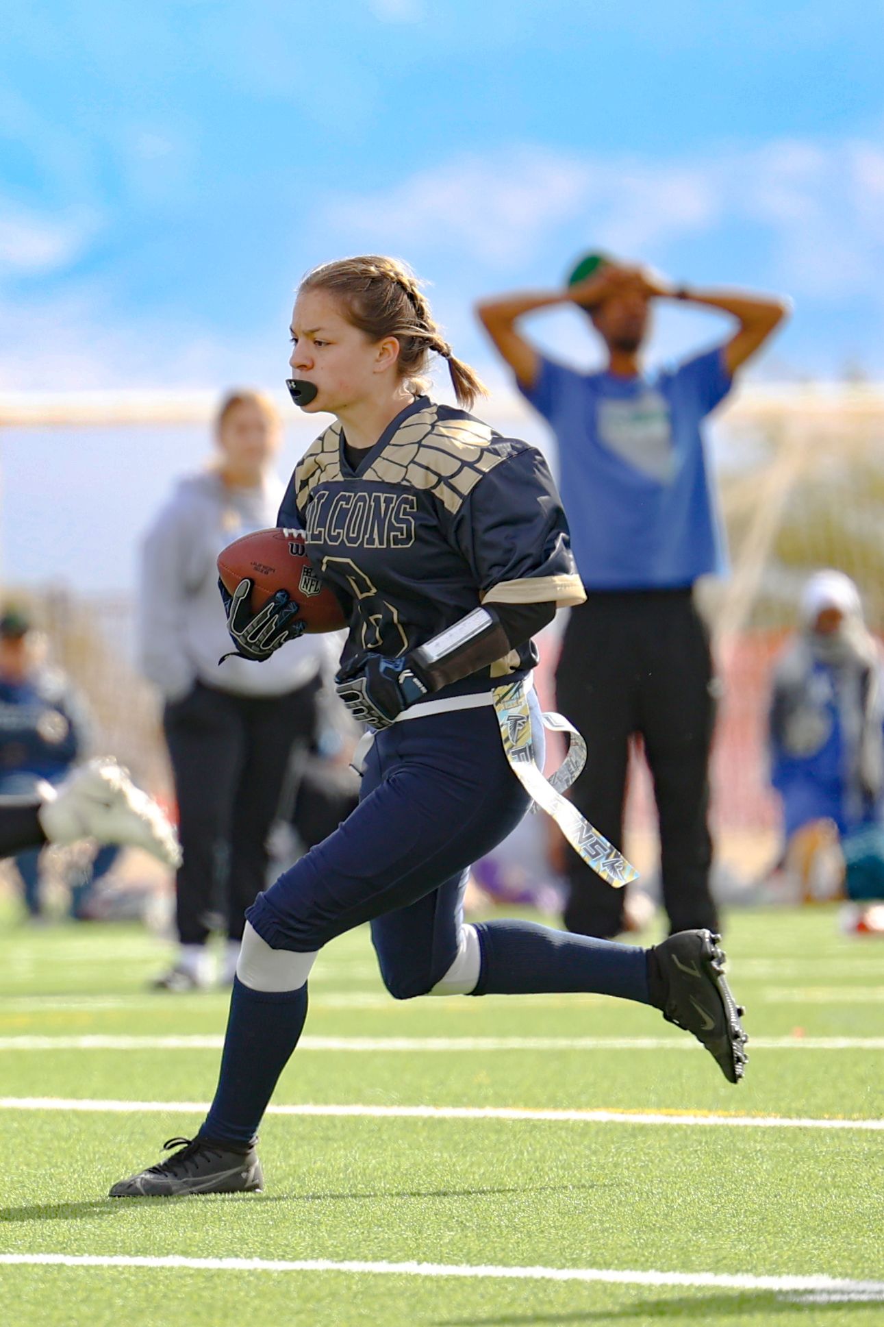 girls flag football running back