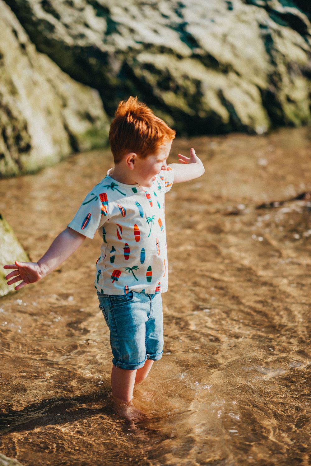Splashing in the sea, childhood memories