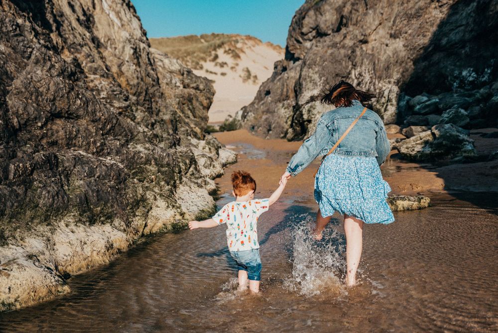 Hand in hand on the beach