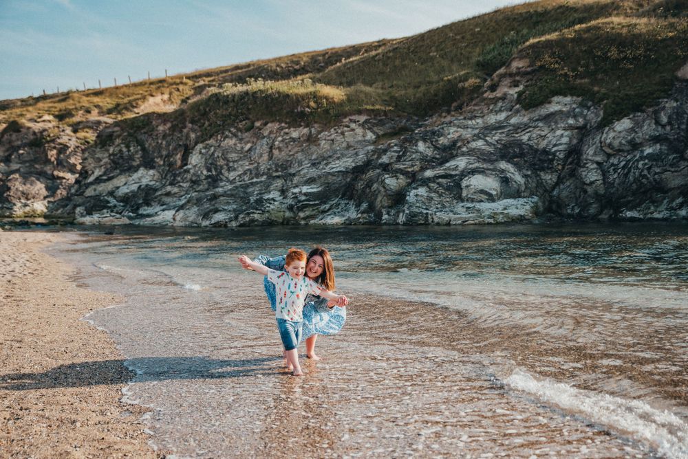 Mother and son on holiday