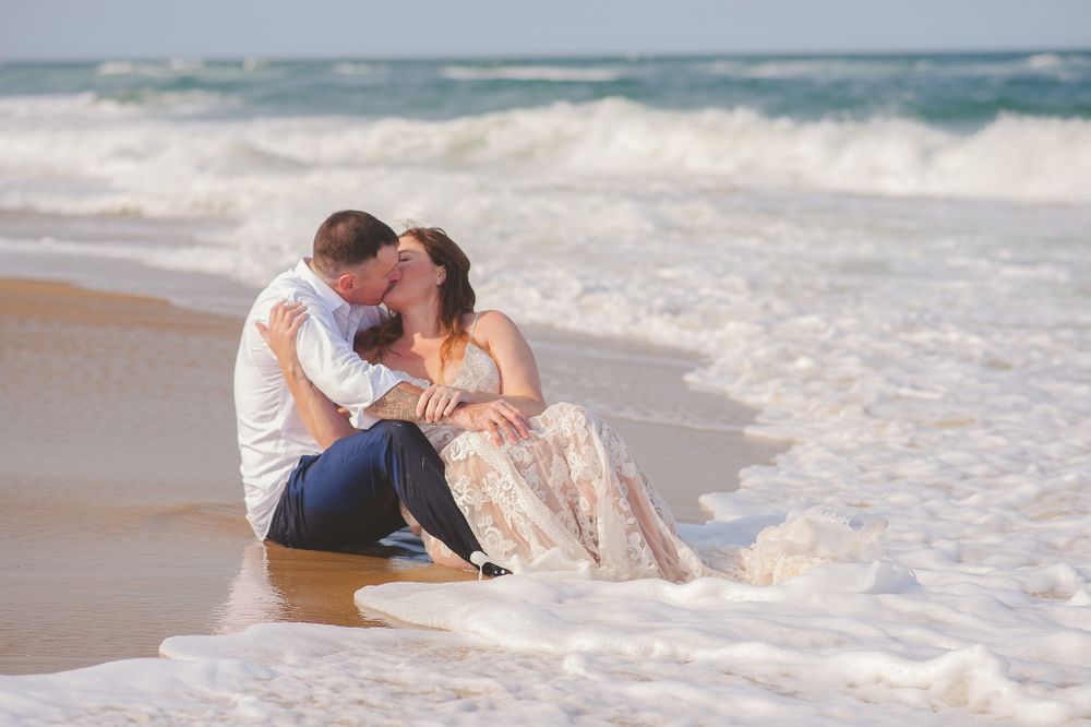 wedding portraits in the ocean