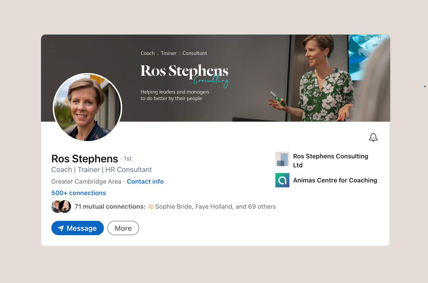coach linkedin profile design